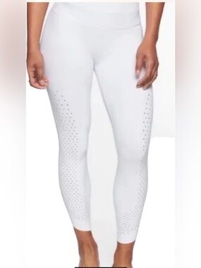 Athleta Leggings White
Fearless Tadasana Chakra High
Rise Laser Cut Cutout Sz XL